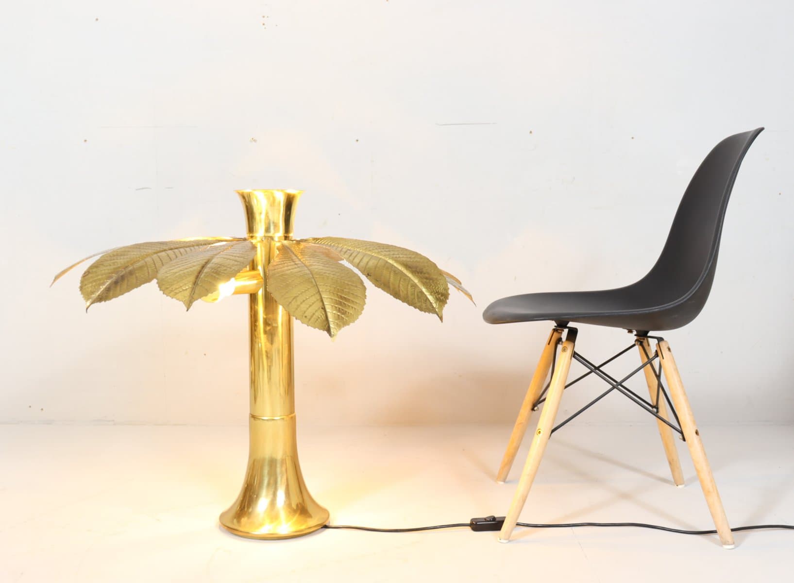 Para lamp stołowych Ippocastano, mosiądz złoty, proj. C. Giorgi, Włochy, lata 70. - 276154