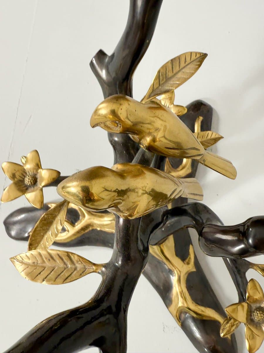 Coffee Table Hollywood Regency, gold brass, transparent glass, by W. Daro, Belgium, 1970s. - 276127