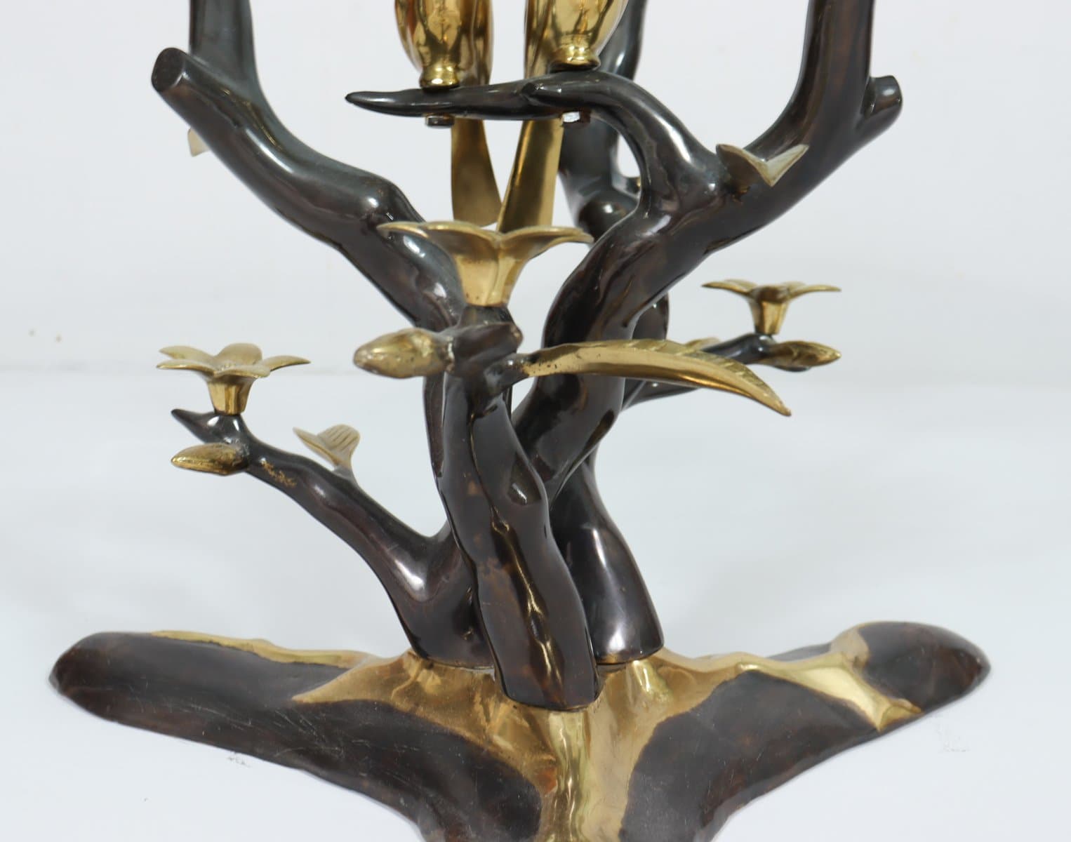 Coffee Table Hollywood Regency, gold brass, transparent glass, by W. Daro, Belgium, 1970s. - 276143