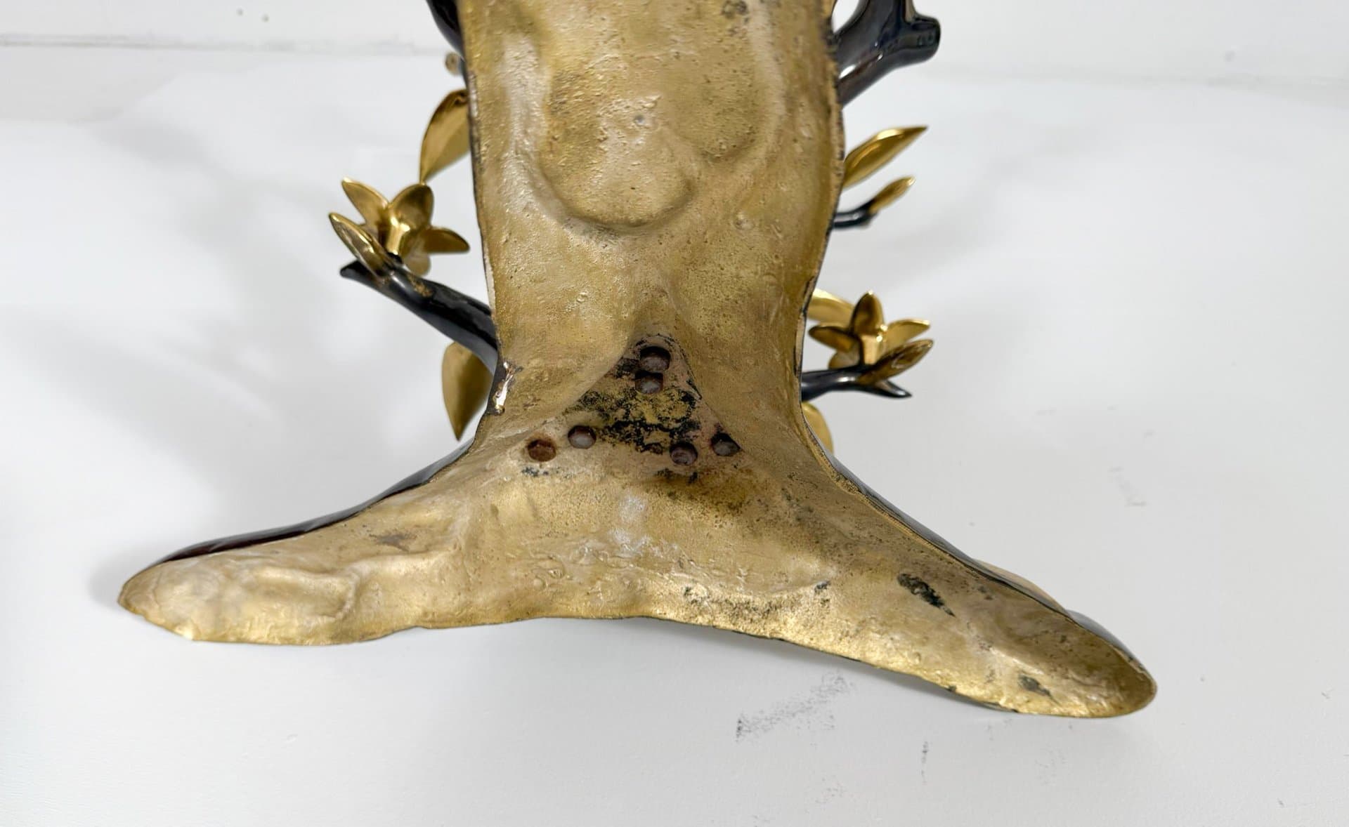 Coffee Table Hollywood Regency, gold brass, transparent glass, by W. Daro, Belgium, 1970s. - 276131