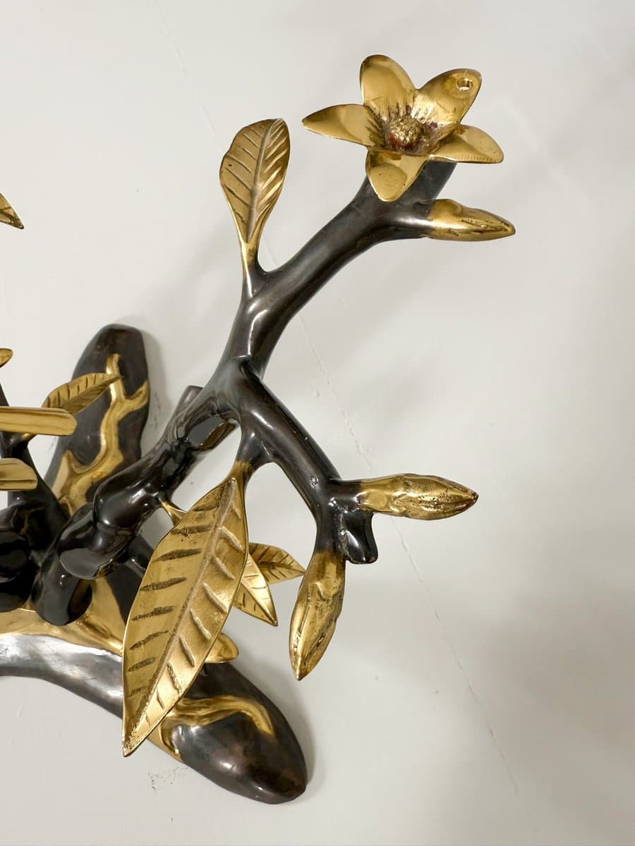 Coffee Table Hollywood Regency, gold brass, transparent glass, by W. Daro, Belgium, 1970s. - 276140