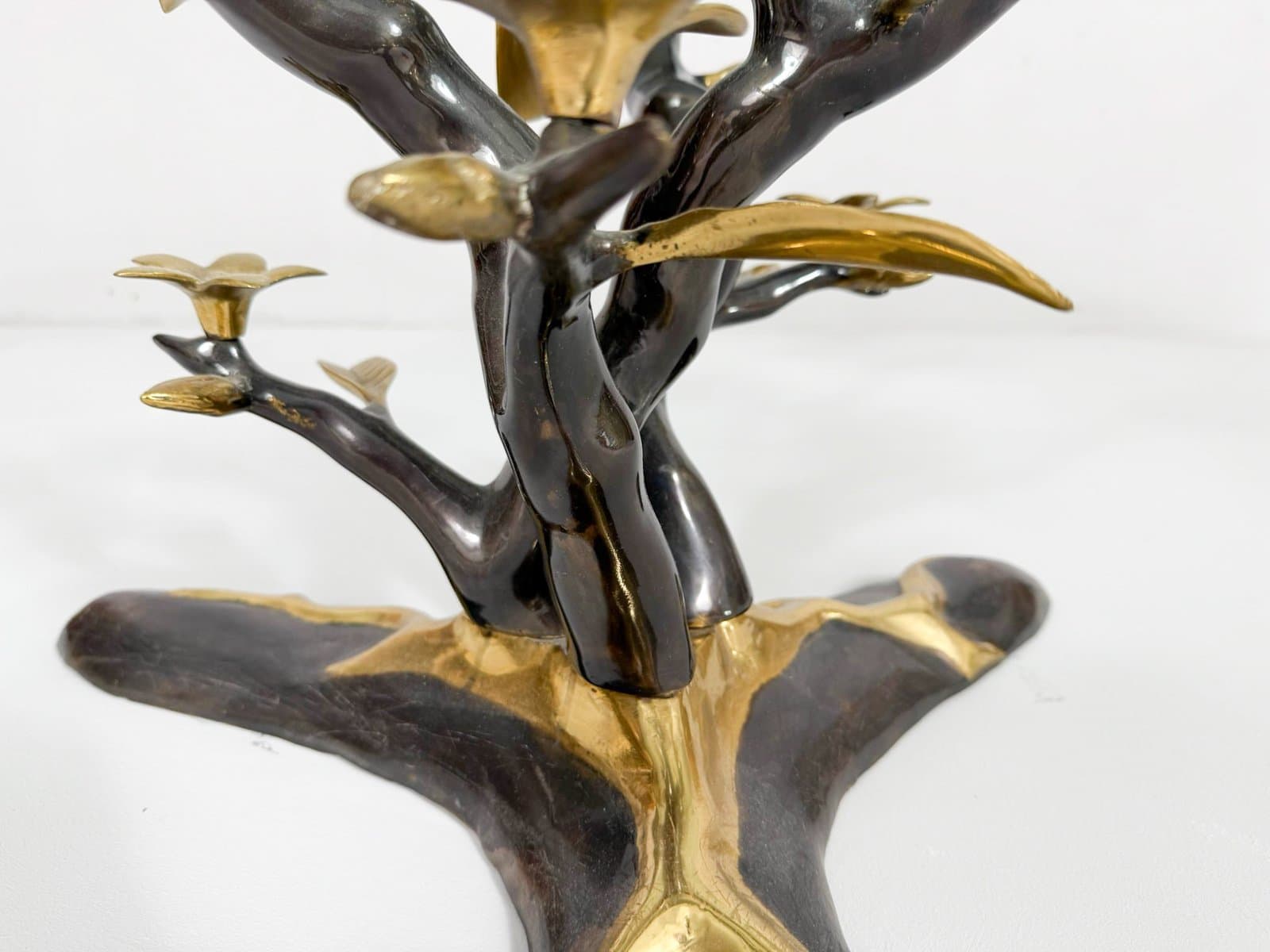 Coffee Table Hollywood Regency, gold brass, transparent glass, by W. Daro, Belgium, 1970s. - 276137