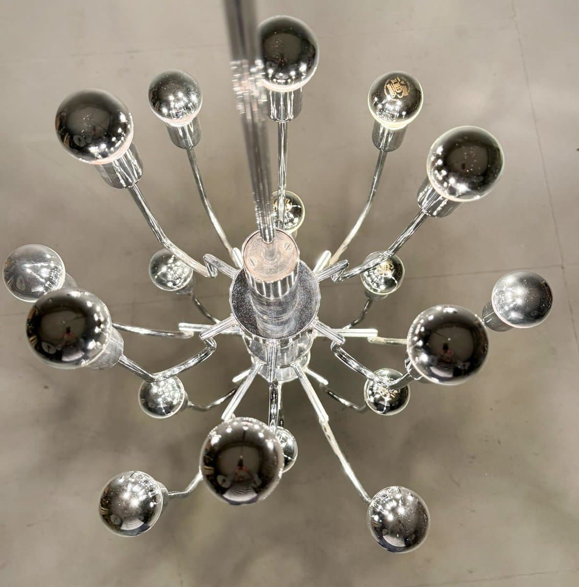 Żyrandol Sputnik, chrom srebrny, proj. G. Sciolari, Włochy, lata 70. - 276094