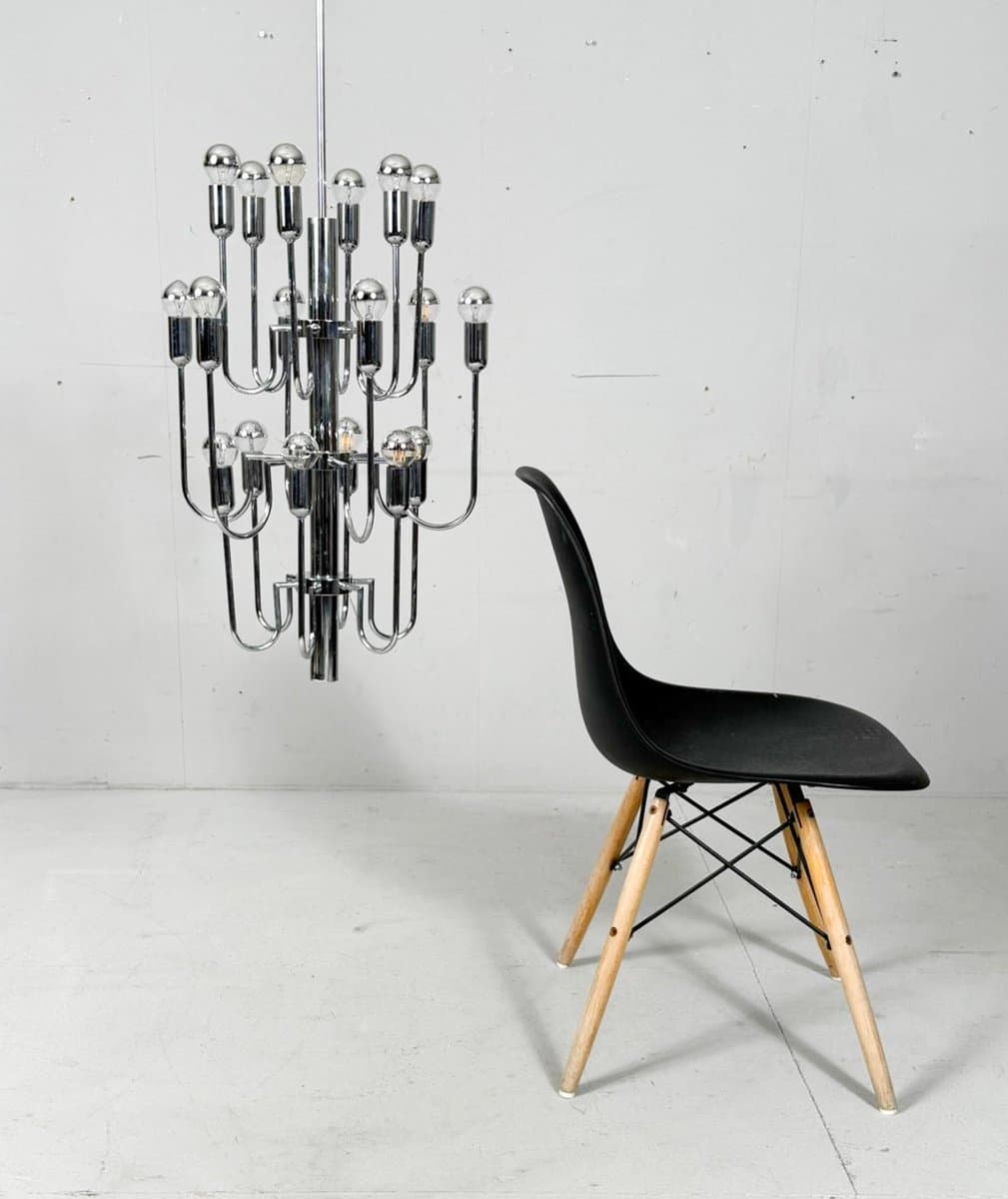 Żyrandol Sputnik, chrom srebrny, proj. G. Sciolari, Włochy, lata 70. - 276100