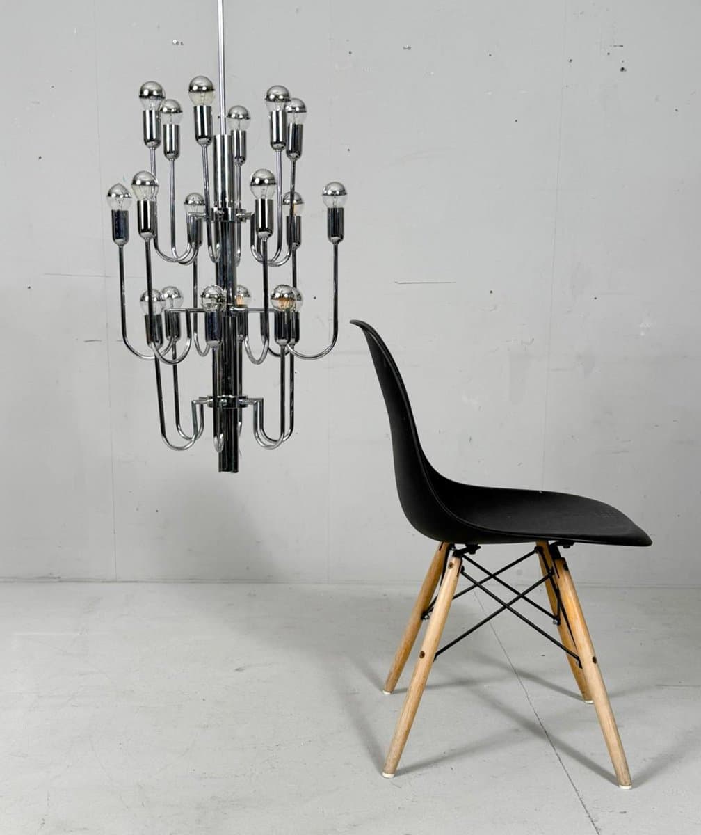 Żyrandol Sputnik, chrom srebrny, proj. G. Sciolari, Włochy, lata 70. - 276101