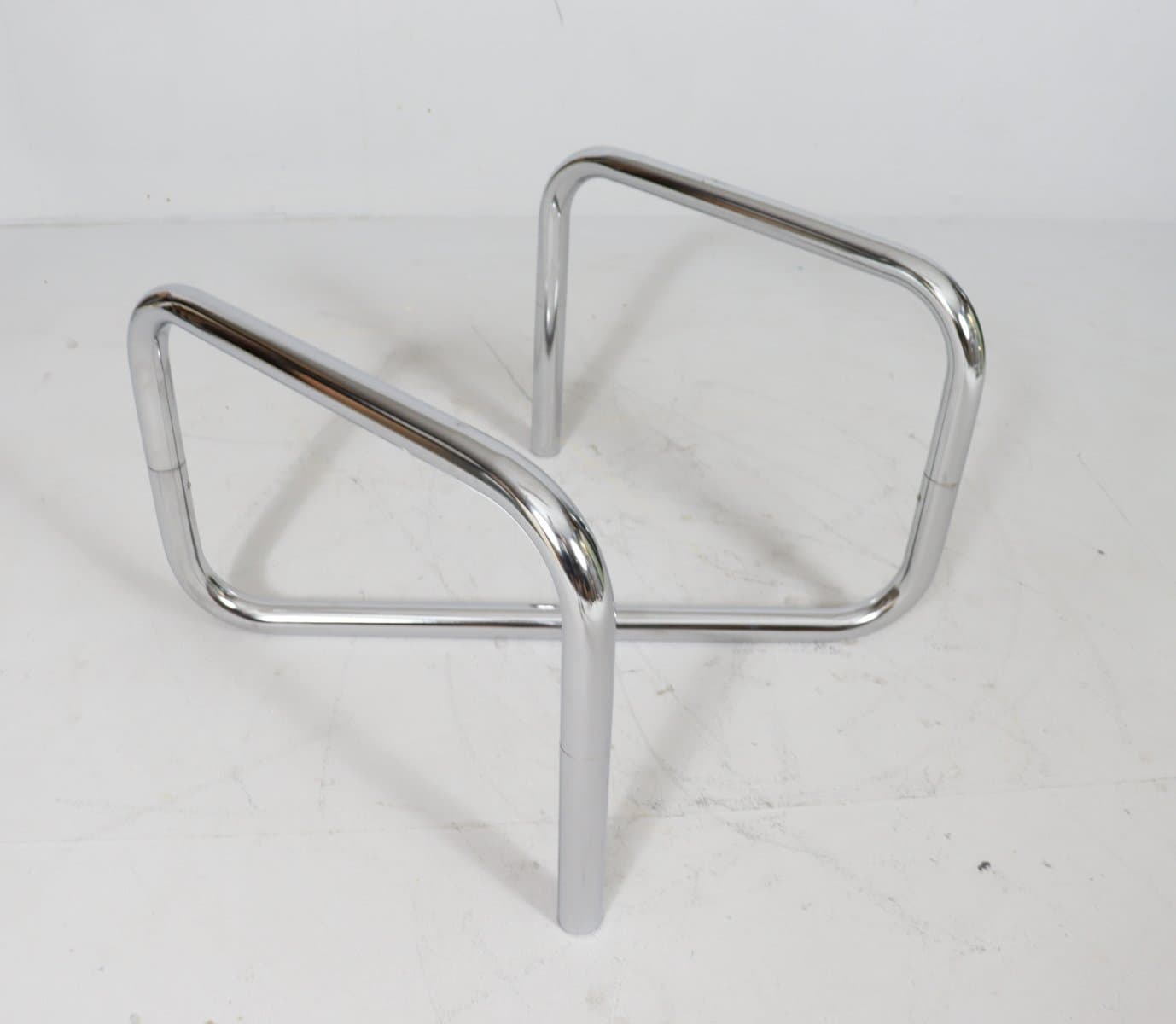 Stolik kawowy Space Age, szkło przezroczyste, chrom srebrny, Francja, lata 70. - 276069