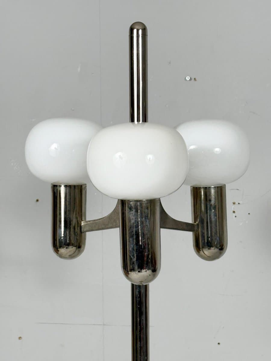 Lampa podłogowa Space Age, chrom, szkło, proj. G. Sciolari, Włochy, lata 70. - 276040