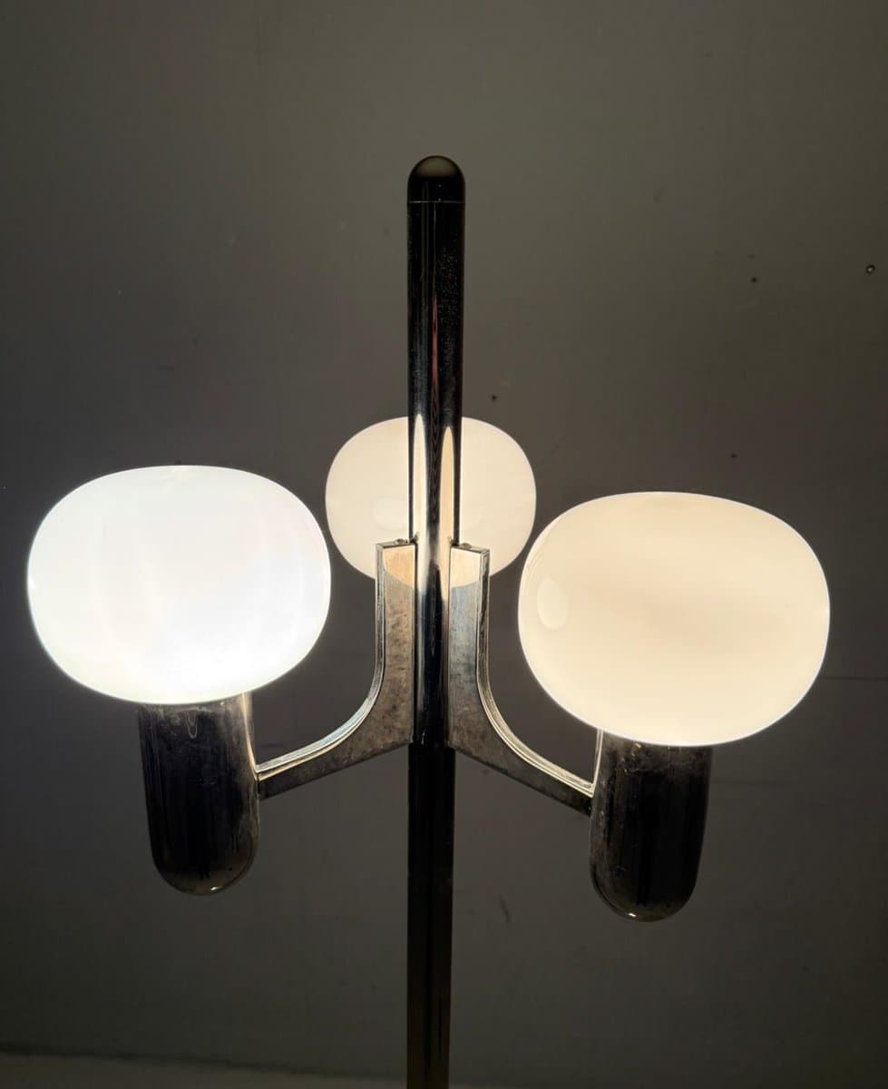 Lampa podłogowa Space Age, chrom, szkło, proj. G. Sciolari, Włochy, lata 70. - 276052