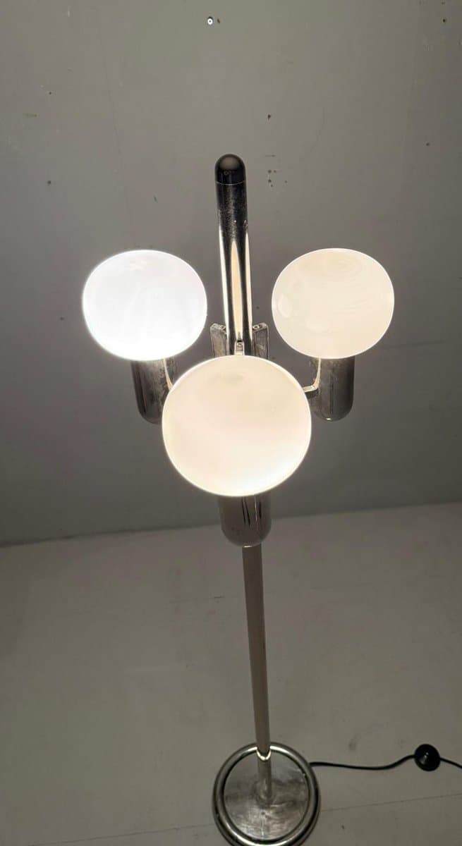 Lampa podłogowa Space Age, chrom, szkło, proj. G. Sciolari, Włochy, lata 70. - 276037