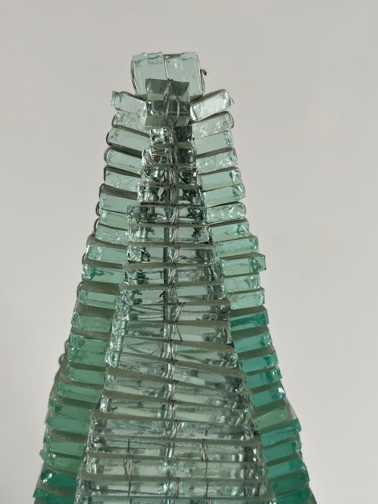 Lampa stołowa Pyramid, szkło transparent, Francja, lata 70. - 275990