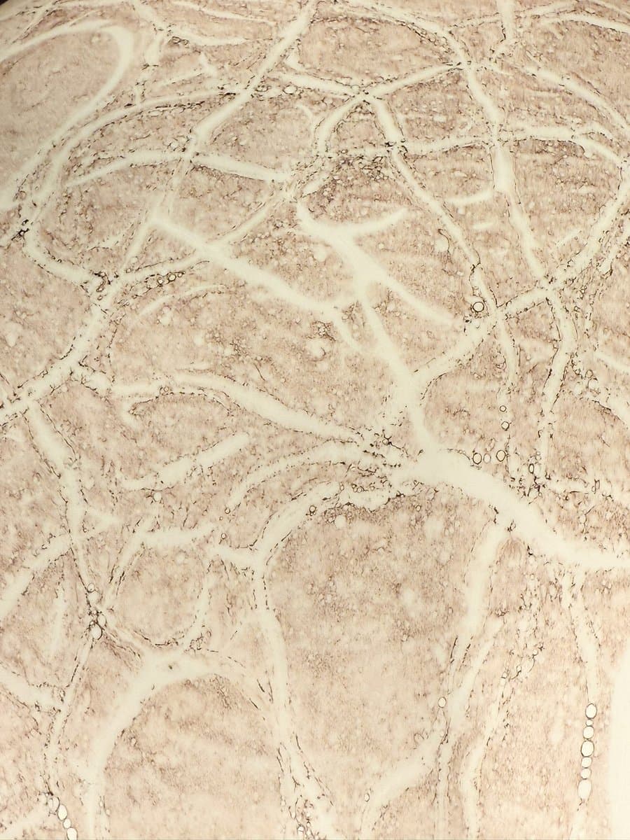 Lampa stołowa Model 832 Mushroom, szkło beżowy, marmur beżowy, mosiądz brązowy, proj. L. Diaz De Santillana, Venini, Włochy, lata 60. - 275941