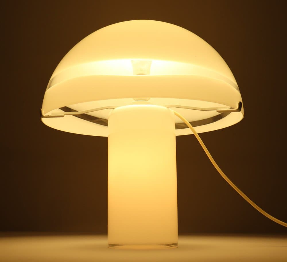 Lampa stołowa Mushroom, szkło transparentne, proj. C. Nason, Włochy, lata 70. - 275927