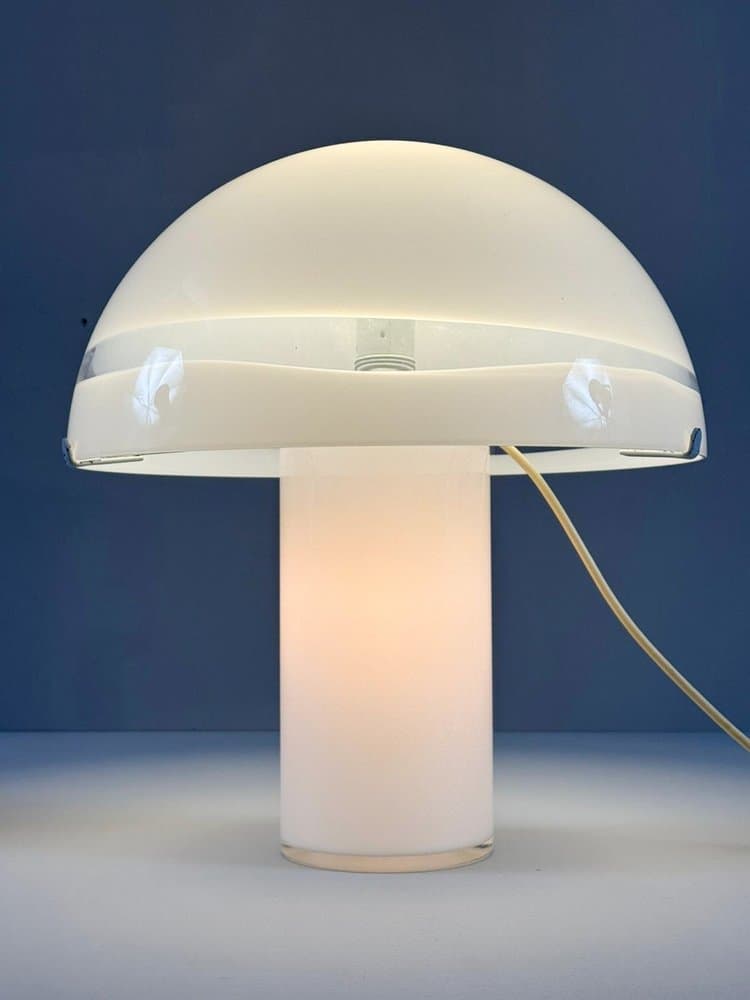 Lampa stołowa Mushroom, szkło transparentne, proj. C. Nason, Włochy, lata 70. - 275919