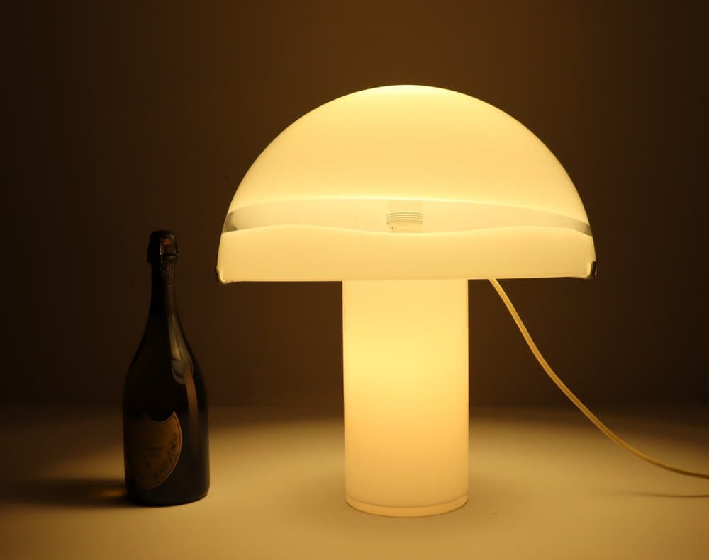 Lampa stołowa Mushroom, szkło transparentne, proj. C. Nason, Włochy, lata 70. - 275924