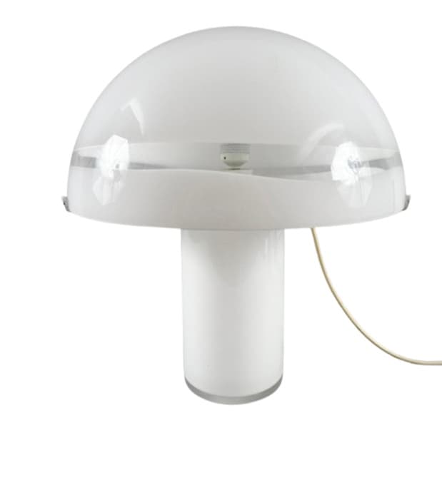 Lampa stołowa Mushroom, szkło transparentne, proj. C. Nason, Włochy, lata 70.