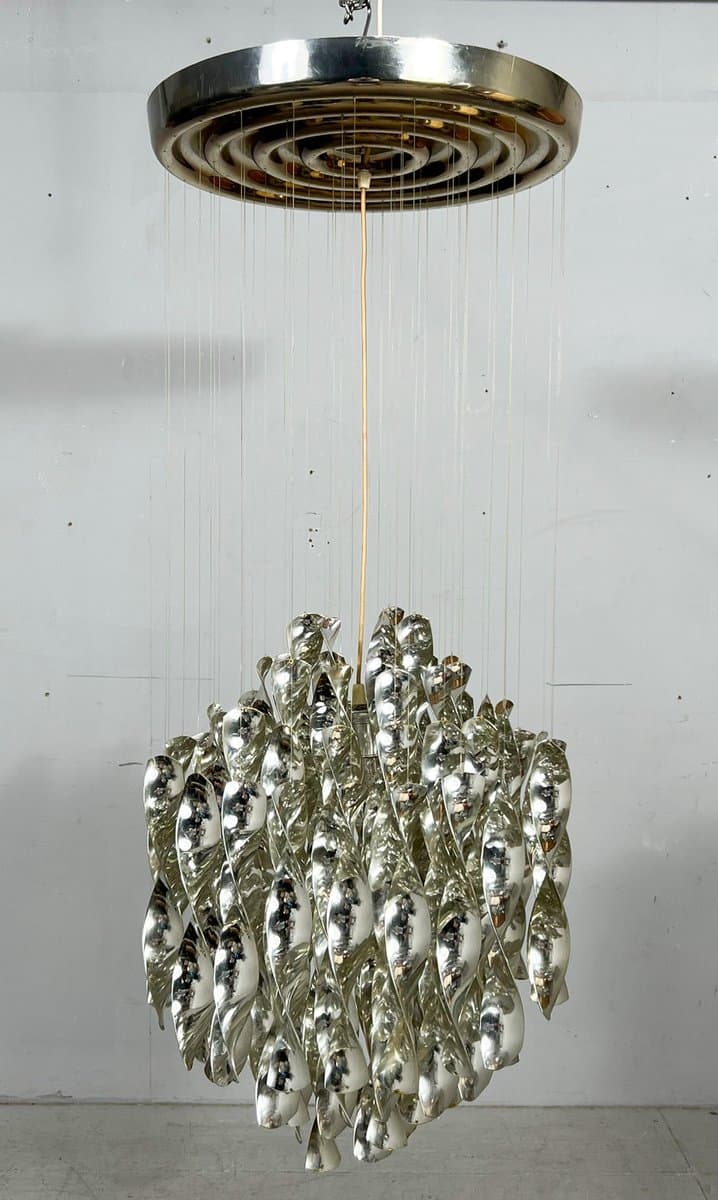 Lampa sufitowa SP1, srebrny, plastik metal, proj. V. Panton, Niemcy, lata 70. - 275874