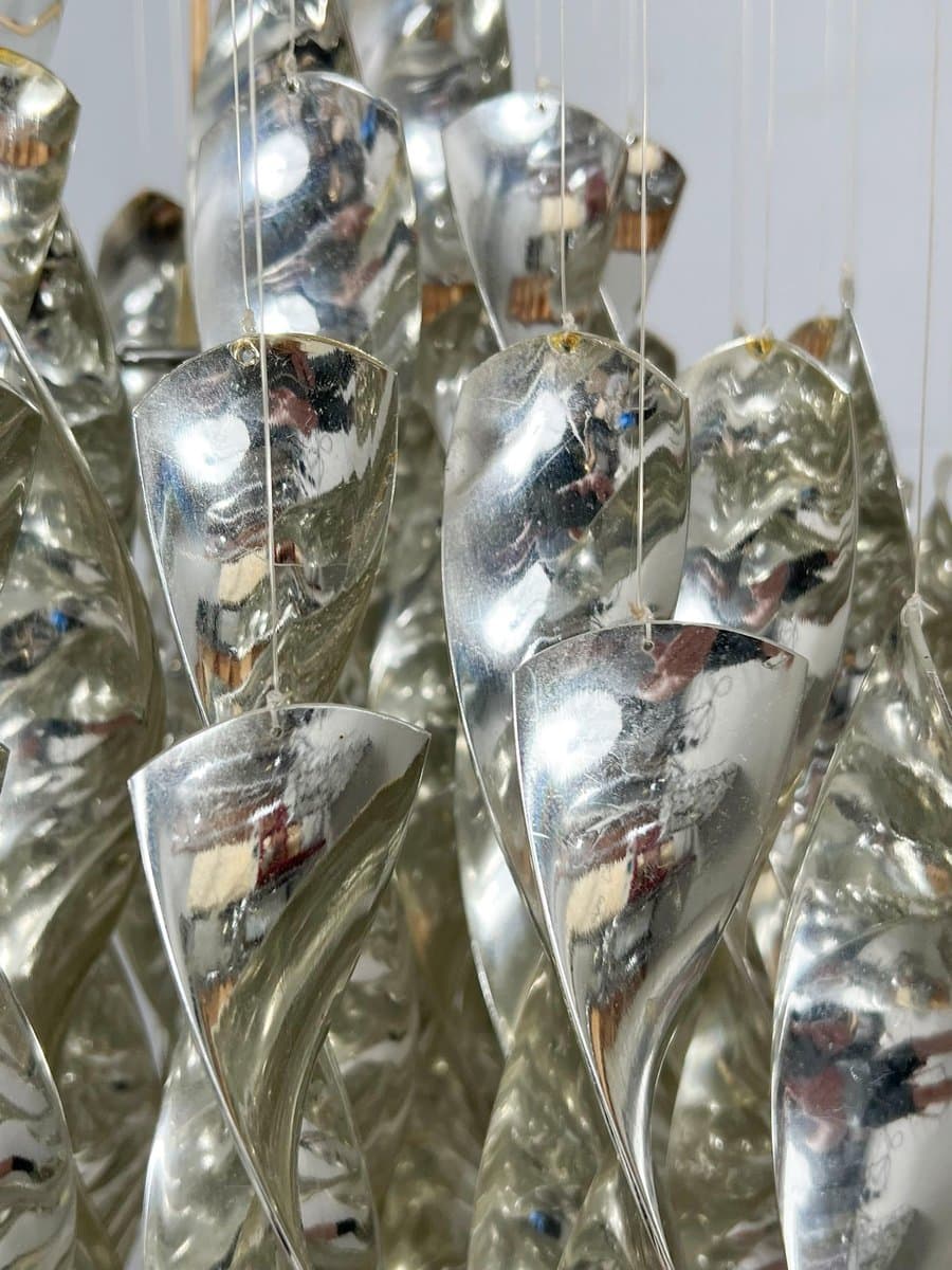 Lampa sufitowa SP1, srebrny, plastik metal, proj. V. Panton, Niemcy, lata 70. - 275879