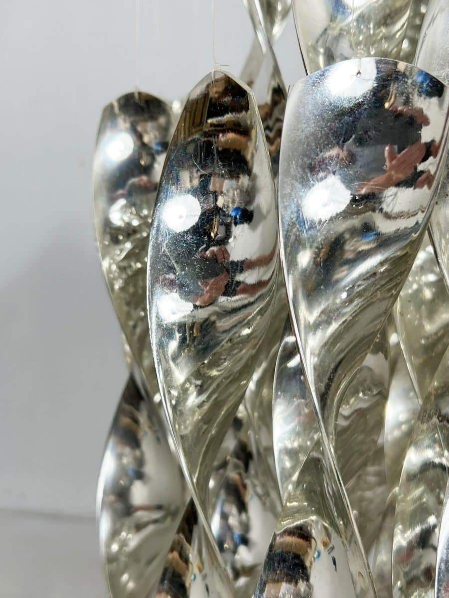 Lampa sufitowa SP1, srebrny, plastik metal, proj. V. Panton, Niemcy, lata 70. - 275873