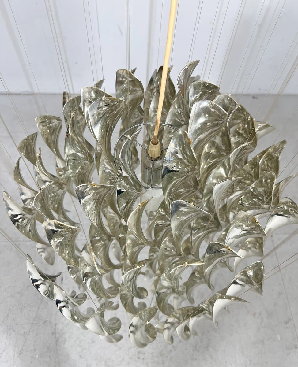 Lampa sufitowa SP1, srebrny, plastik metal, proj. V. Panton, Niemcy, lata 70. - 275878