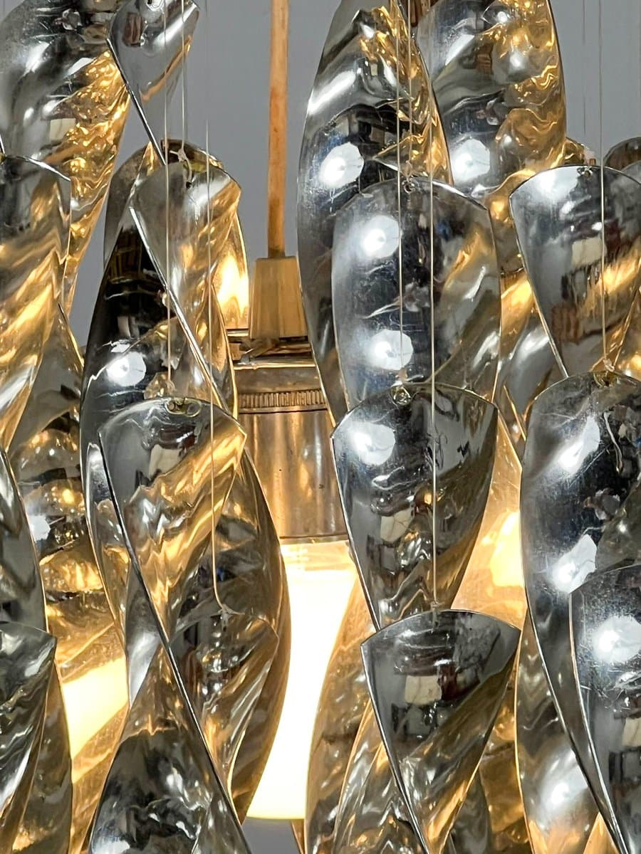 Lampa sufitowa SP1, srebrny, plastik metal, proj. V. Panton, Niemcy, lata 70. - 275877