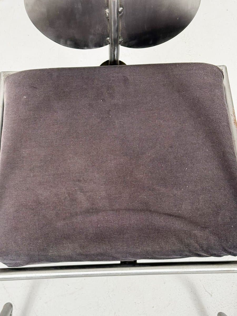 Fotel, srebrny, stal, Niemcy, lata 80. - 275833