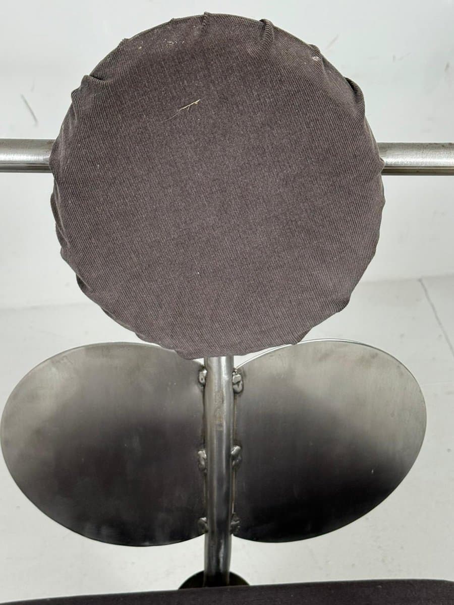 Fotel, srebrny, stal, Niemcy, lata 80. - 275835