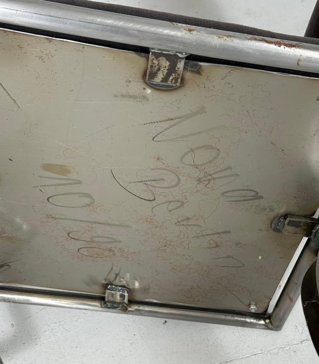 Fotel, srebrny, stal, Niemcy, lata 80. - 275836