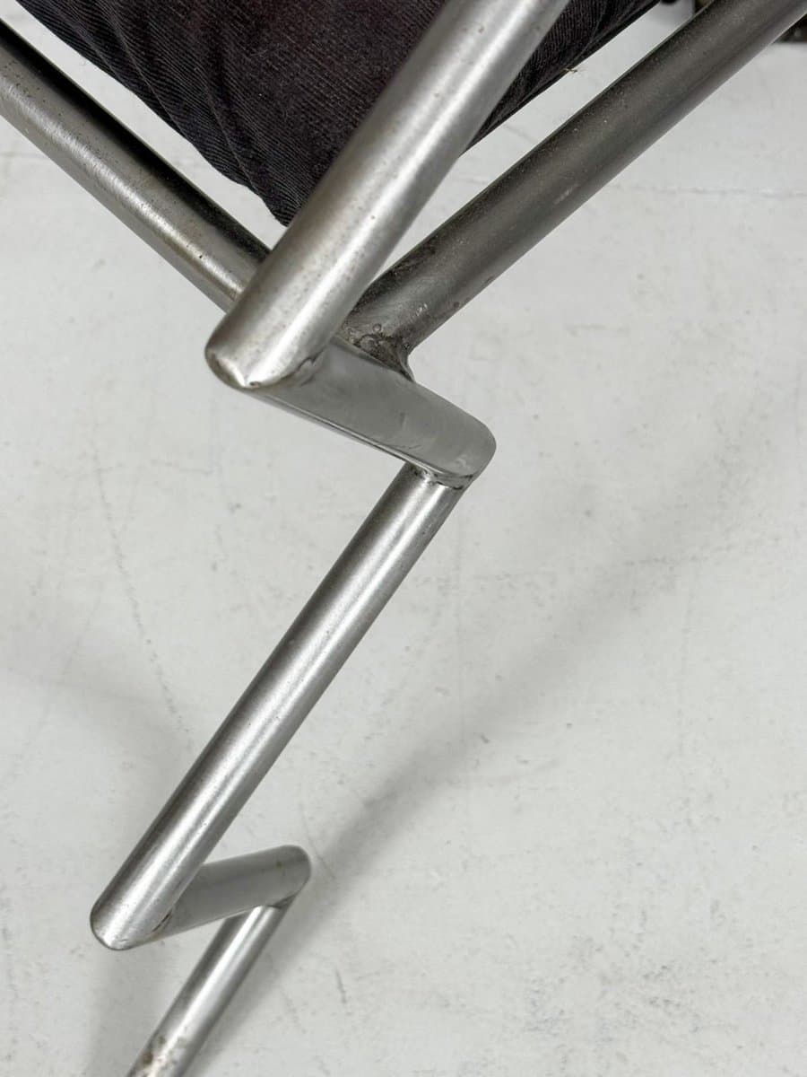 Fotel, srebrny, stal, Niemcy, lata 80. - 275839