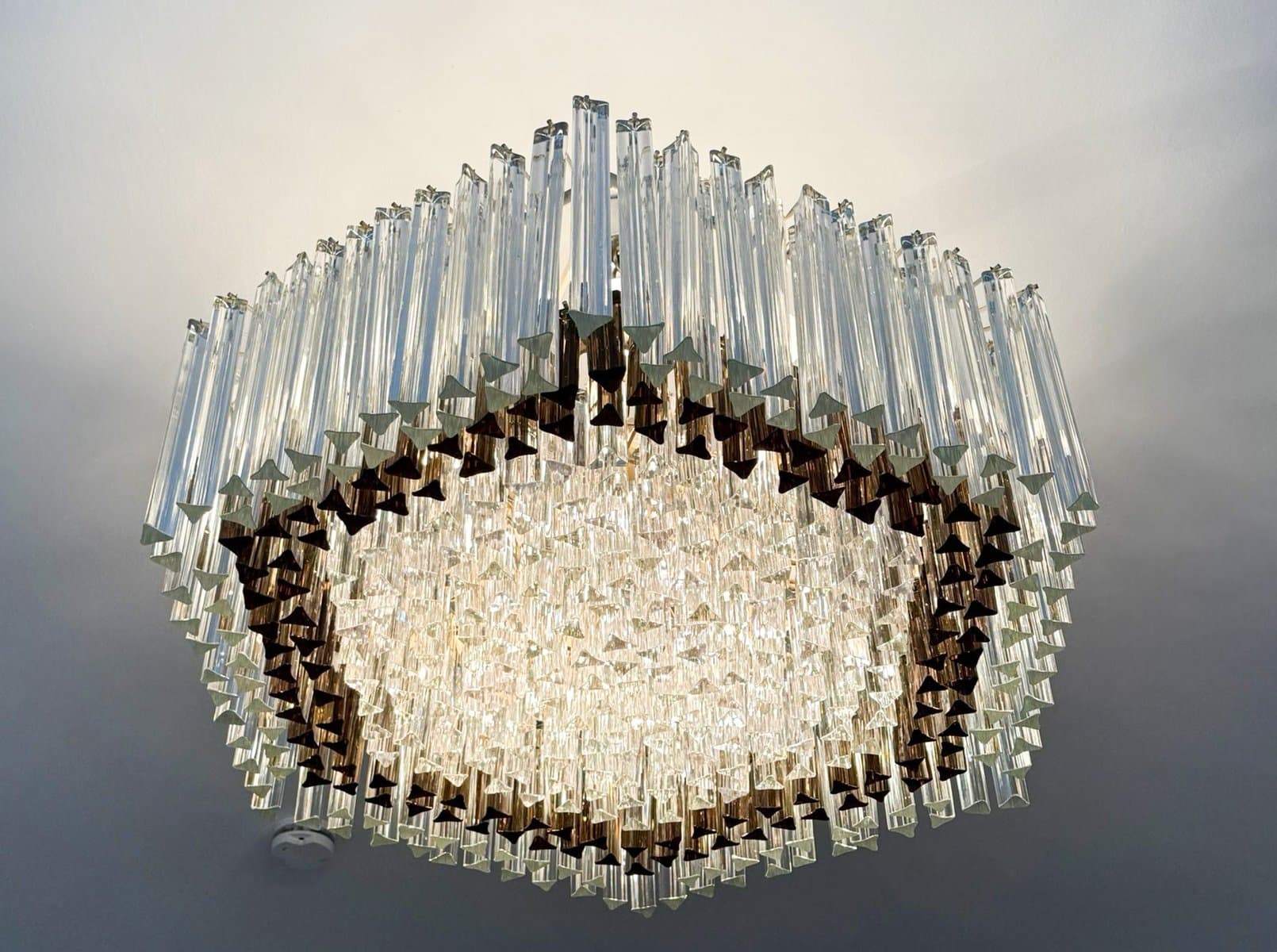 Żyrandol, transparentny, szkło Murano, proj. P. Venini, Włochy, lata 70. - 275794