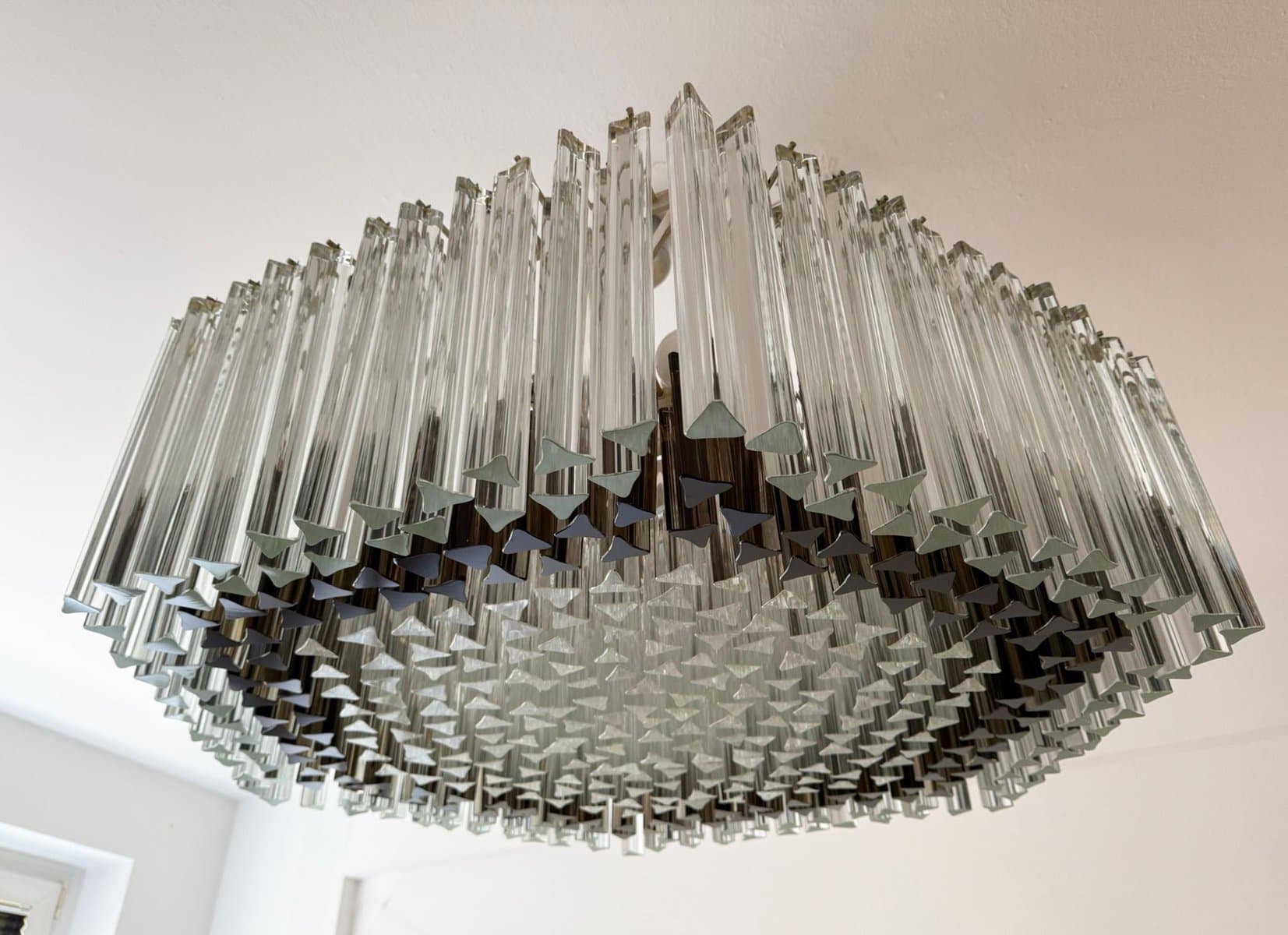 Żyrandol, transparentny, szkło Murano, proj. P. Venini, Włochy, lata 70. - 275817