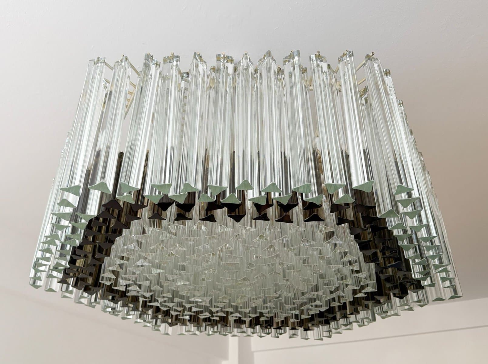 Żyrandol, transparentny, szkło Murano, proj. P. Venini, Włochy, lata 70. - 275797