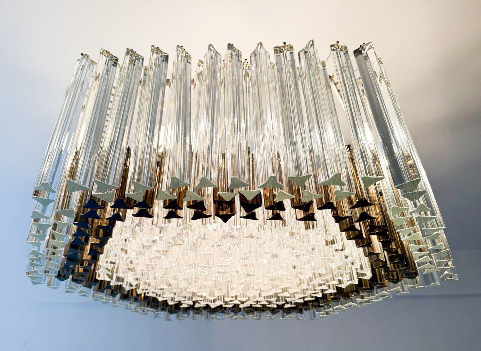 Żyrandol, transparentny, szkło Murano, proj. P. Venini, Włochy, lata 70. - 275802
