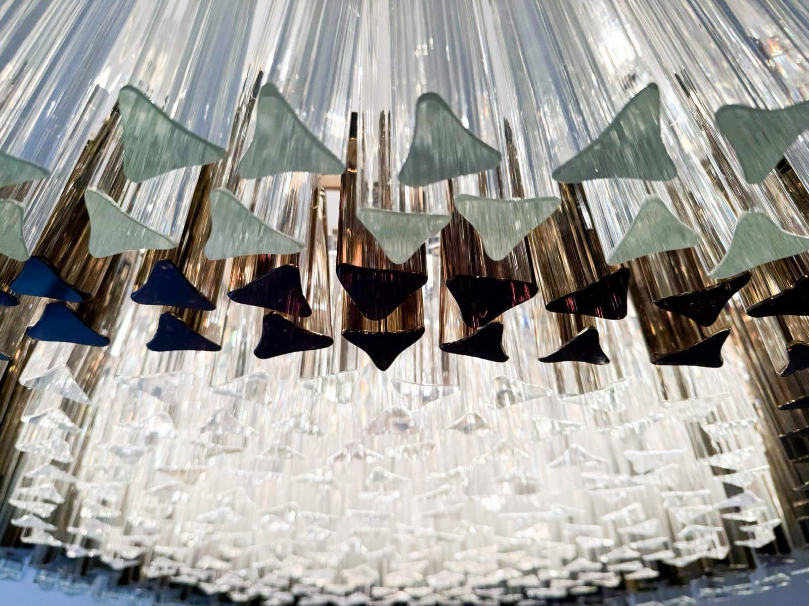 Żyrandol, transparentny, szkło Murano, proj. P. Venini, Włochy, lata 70. - 275813