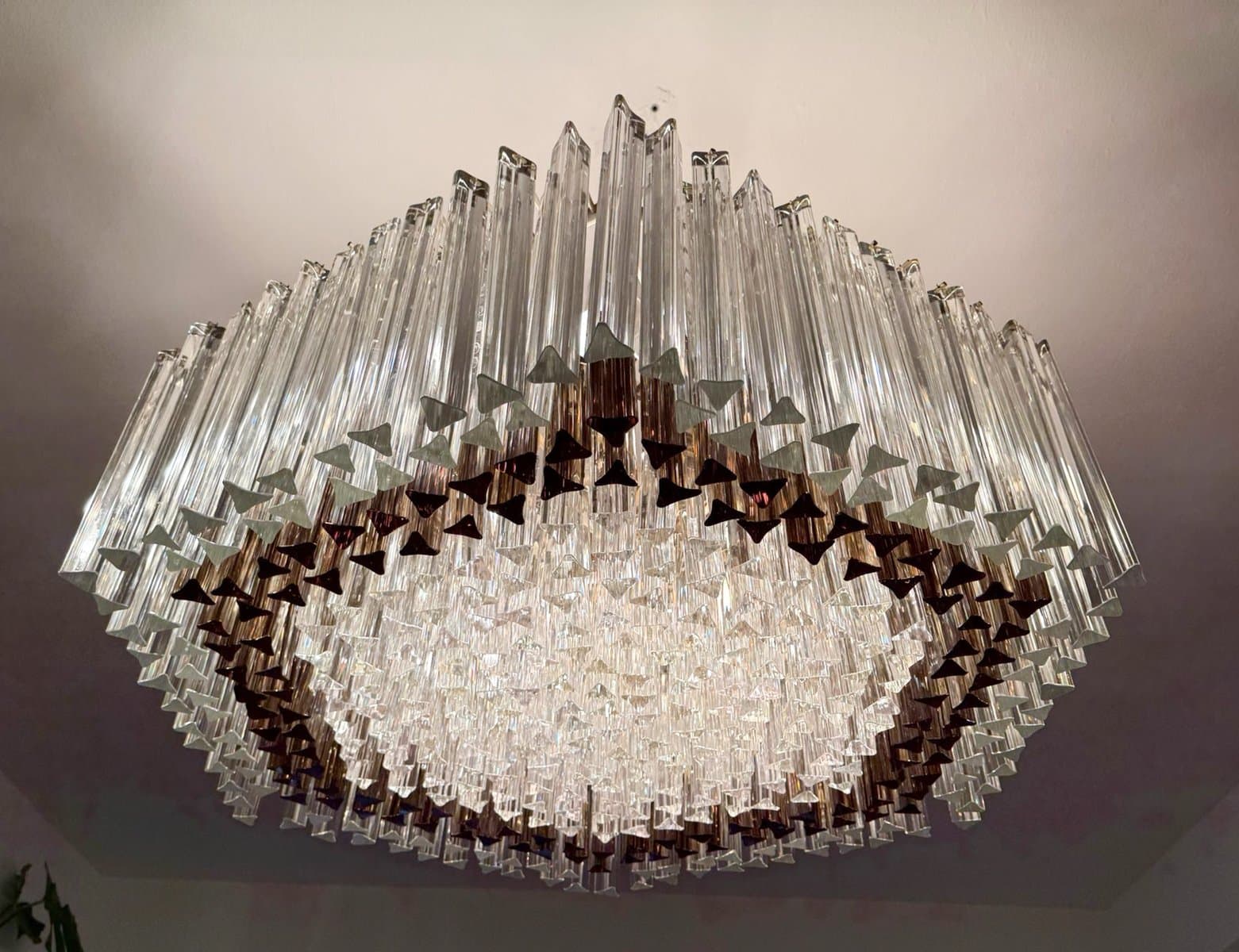 Żyrandol, transparentny, szkło Murano, proj. P. Venini, Włochy, lata 70. - 275801