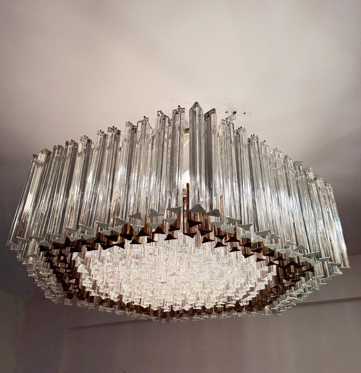 Żyrandol, transparentny, szkło Murano, proj. P. Venini, Włochy, lata 70. - 275800
