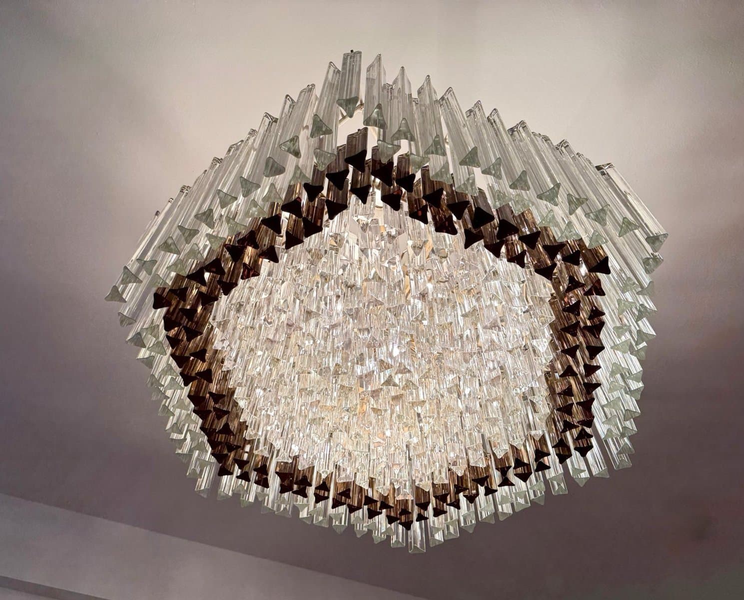 Żyrandol, transparentny, szkło Murano, proj. P. Venini, Włochy, lata 70. - 275806