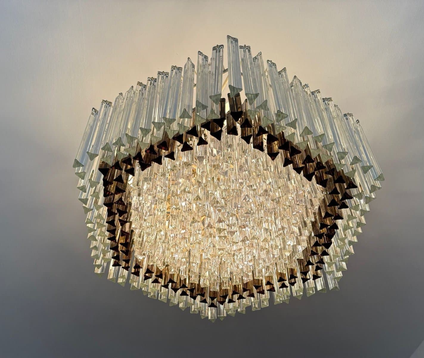 Żyrandol, transparentny, szkło Murano, proj. P. Venini, Włochy, lata 70. - 275799