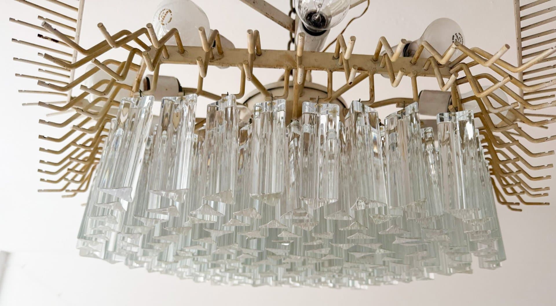 Żyrandol, transparentny, szkło Murano, proj. P. Venini, Włochy, lata 70. - 275814