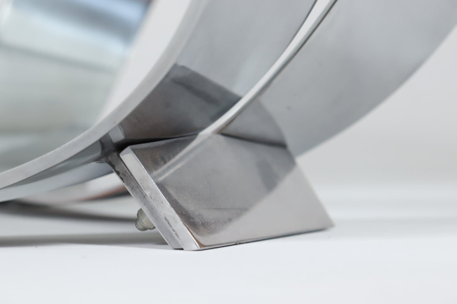 Stolik kawowy Space Age, szkło sodowo-wapniowe transparentne, chrom srebrny, proj. K. Hesterberg, Ronald Schmitt, Niemcy, lata 70. - 276907