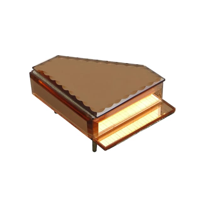 Jewelry Box Grand Piano, copper crystal, France, 1950s - DIMENSION