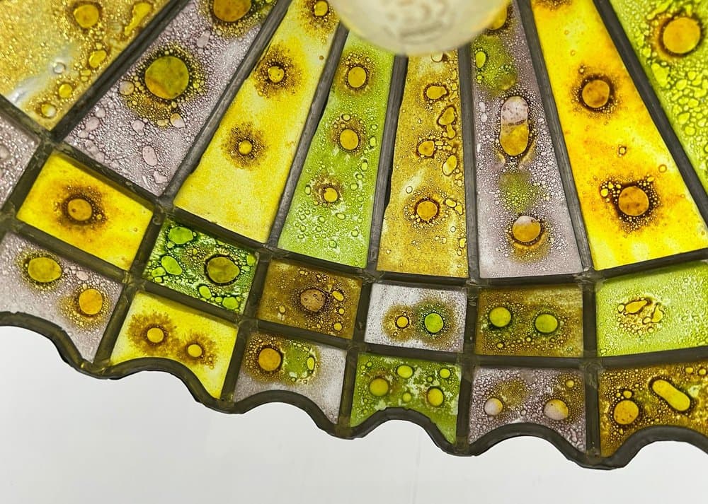 Lampa sufitowa Brutalist, szkło multikolor, żelazo czarne, proj. F. Delfinger, Feders, Meksyk, lata 70. - 276836