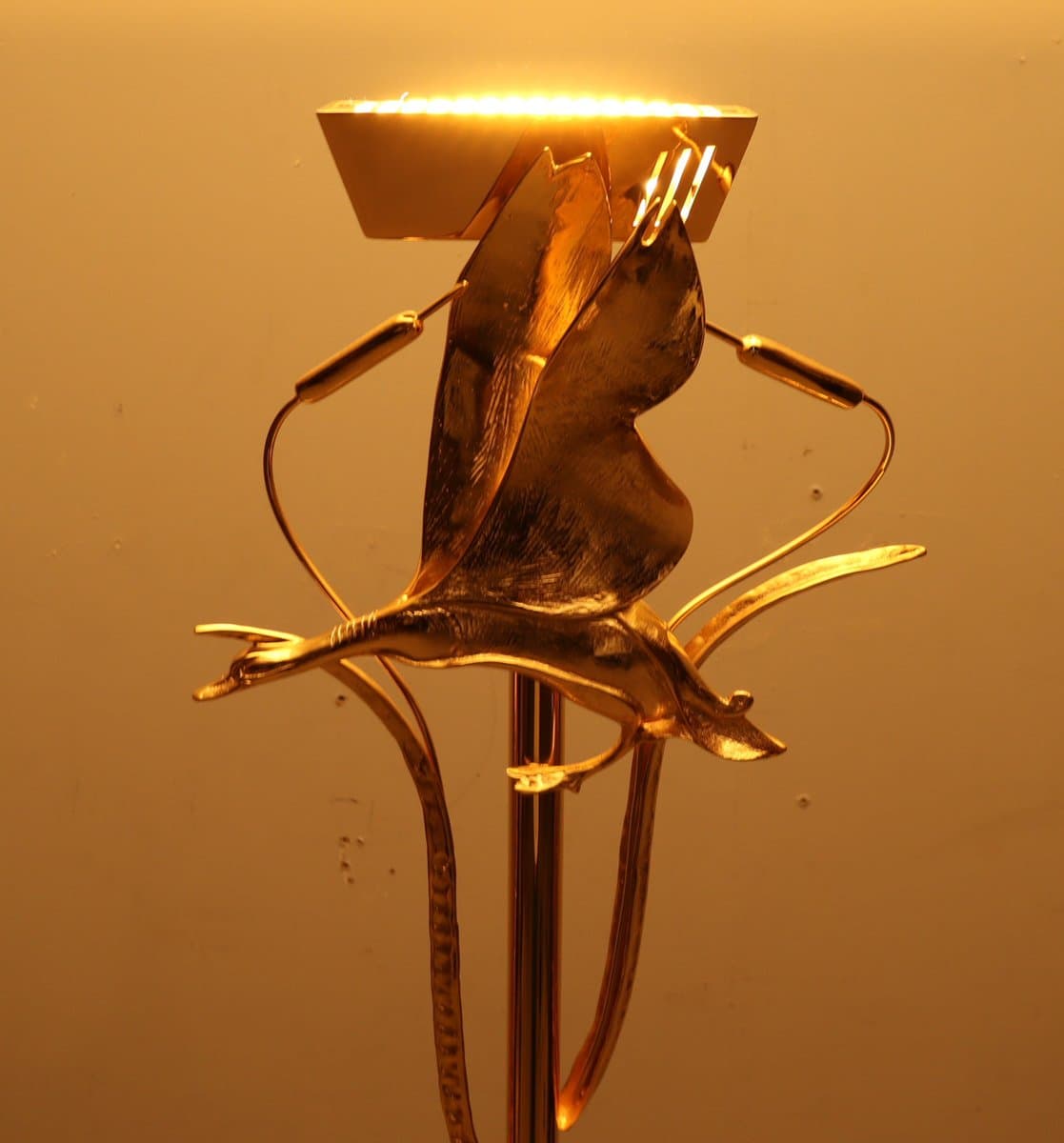 Lampa podłogowa Hollywood Regency, mosiądz złoty, marmur czarny, proj. L. Galeotti, Włochy, lata 80. - 276796