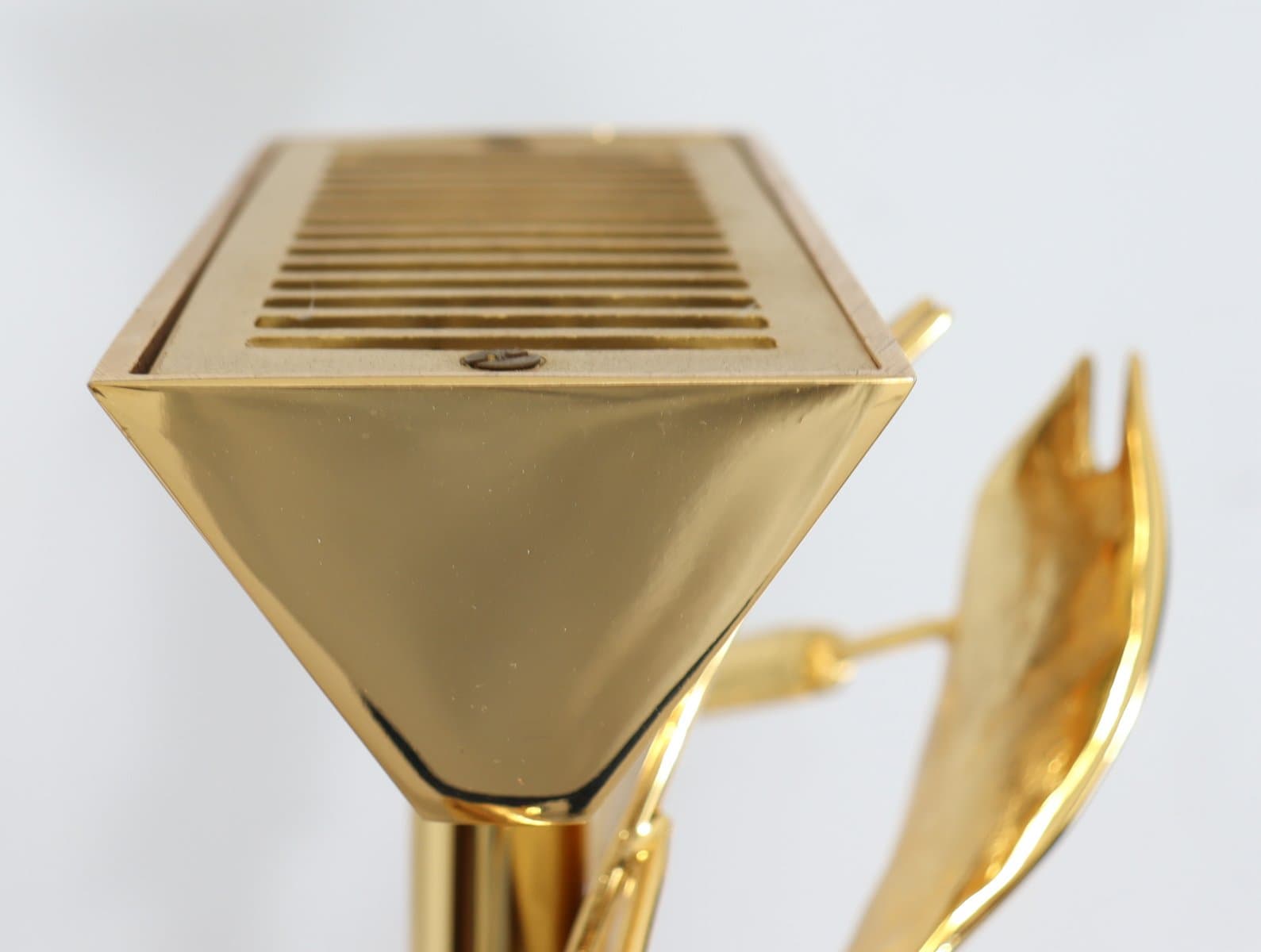 Lampa podłogowa Hollywood Regency, mosiądz złoty, marmur czarny, proj. L. Galeotti, Włochy, lata 80. - 276801