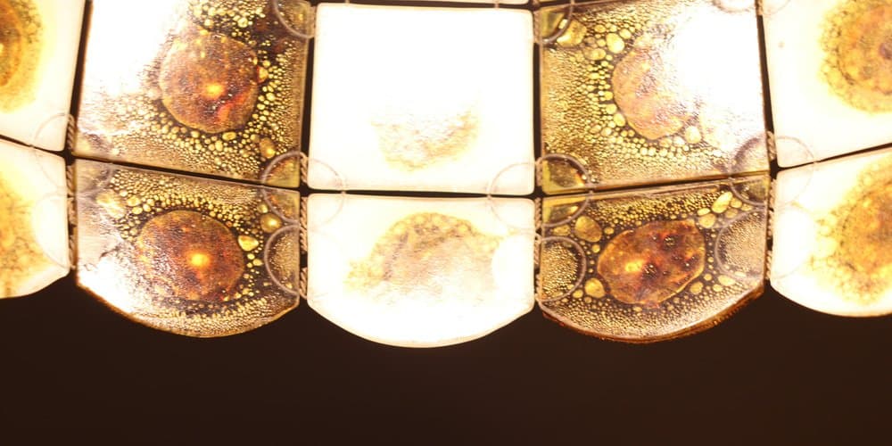 Lampa wisząca Brutalist, szkło brązowe, brąz, proj. F. Delfinger, Feders, Meksyk, lata 70. - 276780