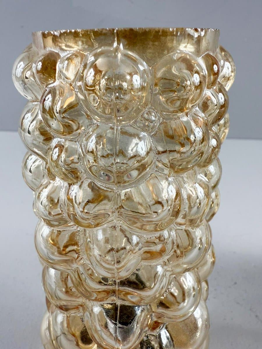 Para lamp stołowych, szkło pomarańczowe, metal złoty, proj. H. Tynell, Limburg, Niemcy, lata 60. - 276752