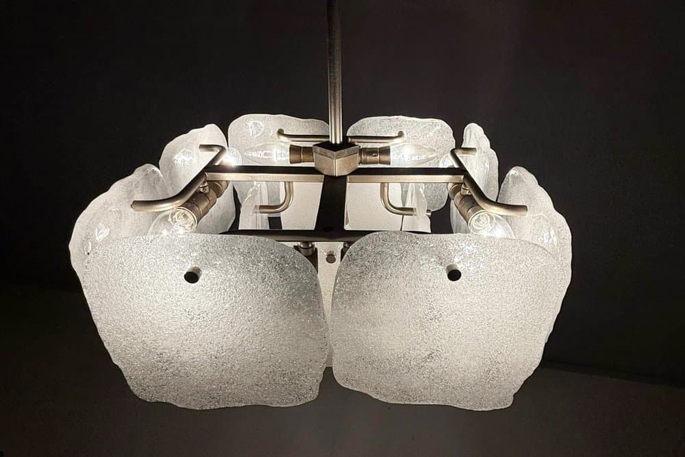 Lampa sufitowa Bernstein, transparent, szkło, proj. J.T. Kalmar, Austria, lata 70. - 276725