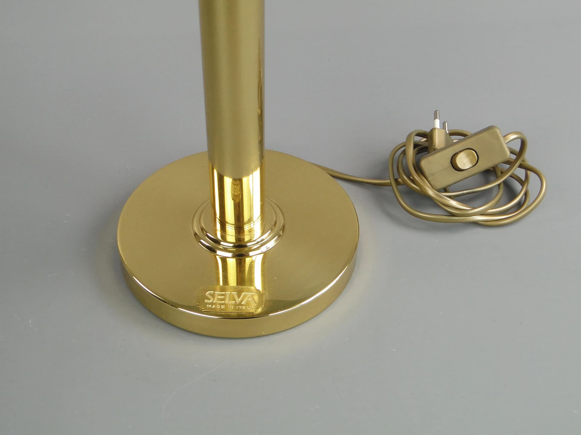 Lampa stołowa Art Deco, złoty mosiądz, Selva, Włochy, lata 70. - 20121