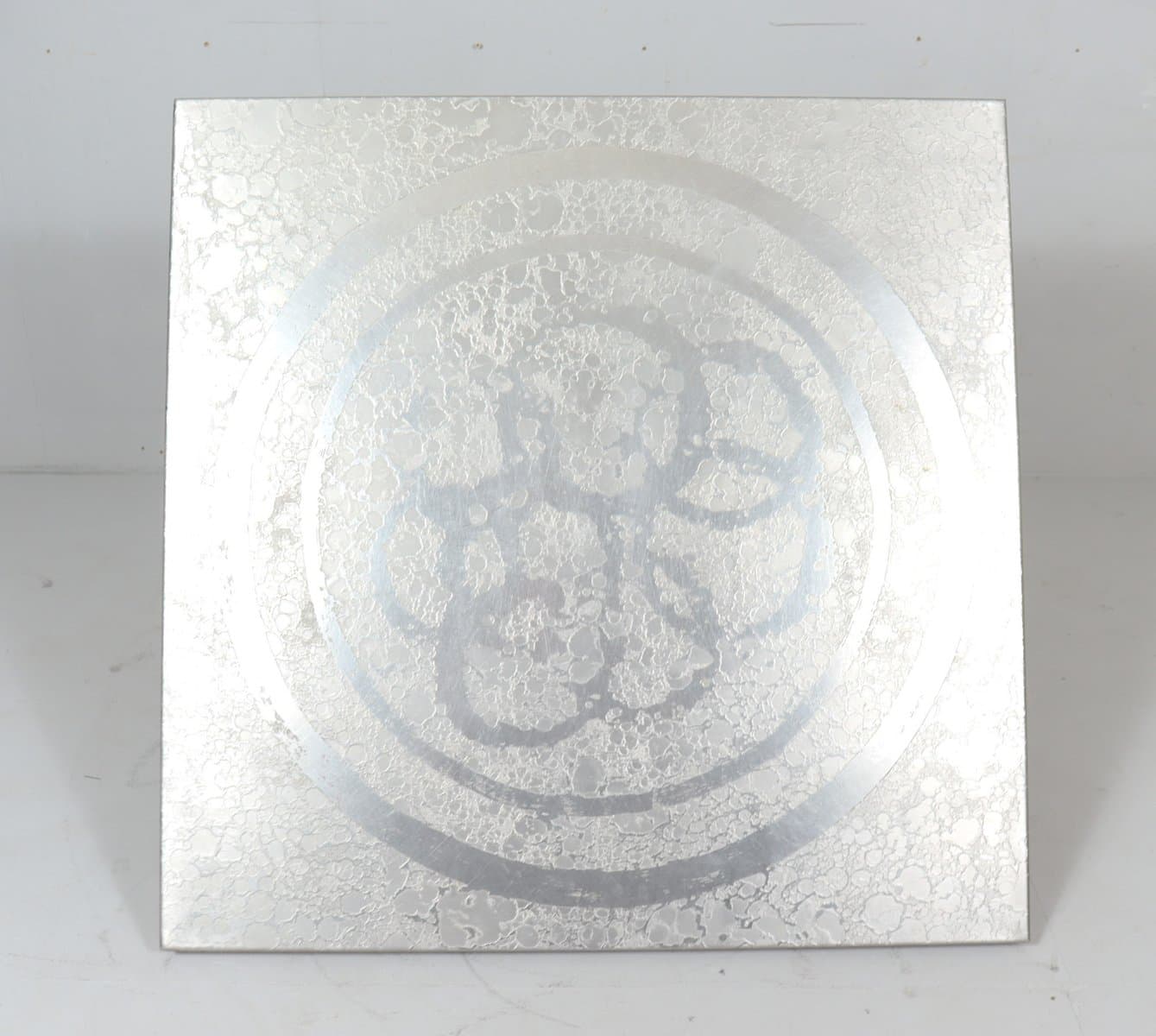 Stolik kawowy, aluminium srebrny, drewno brązowy, proj. H. Lilienthal, Niemcy, lata 70. - 276672