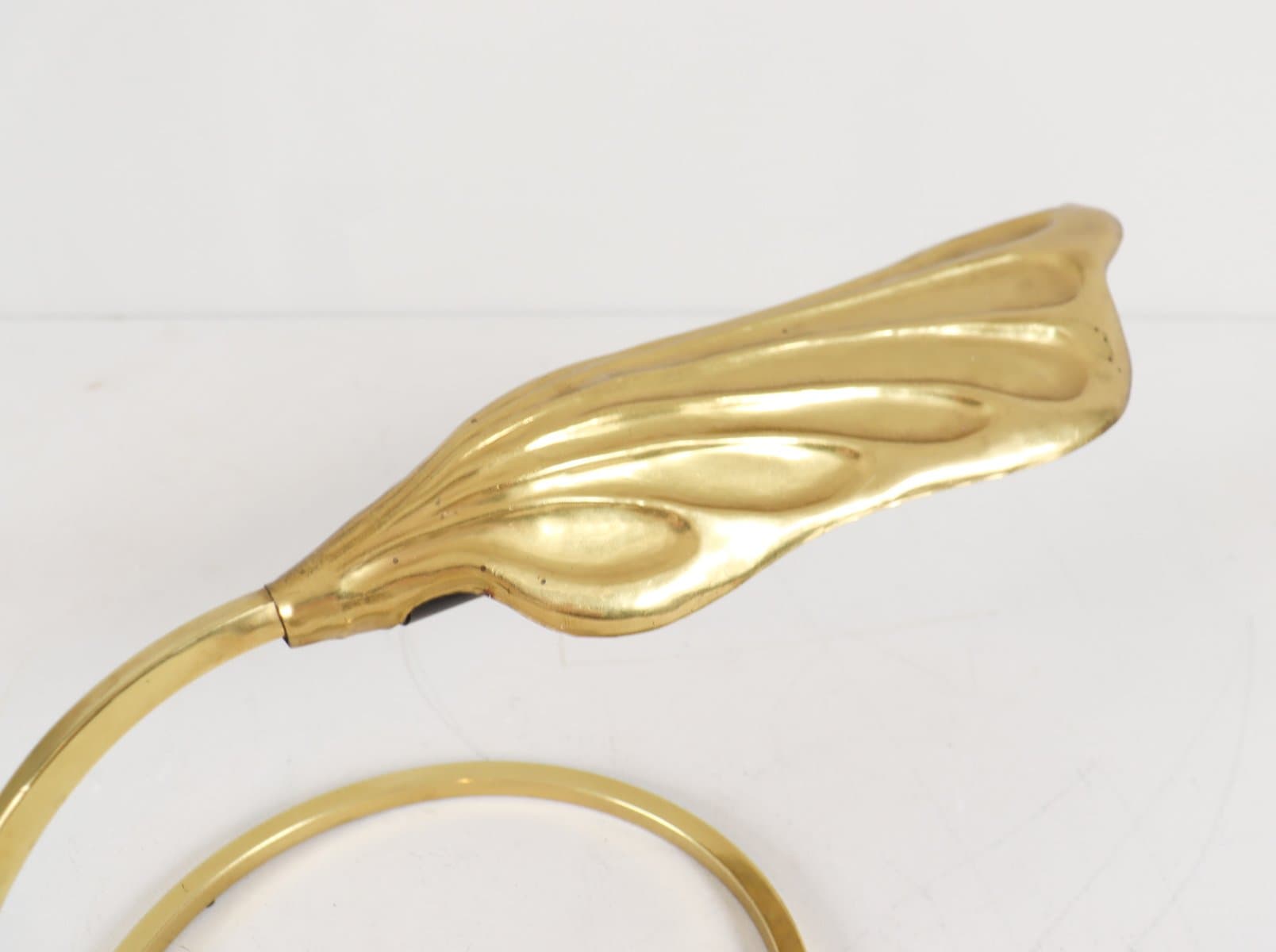 Lampa stołowa, złoty, mosiądz, proj. T. Barbi, Włochy, lata 70. - 276630