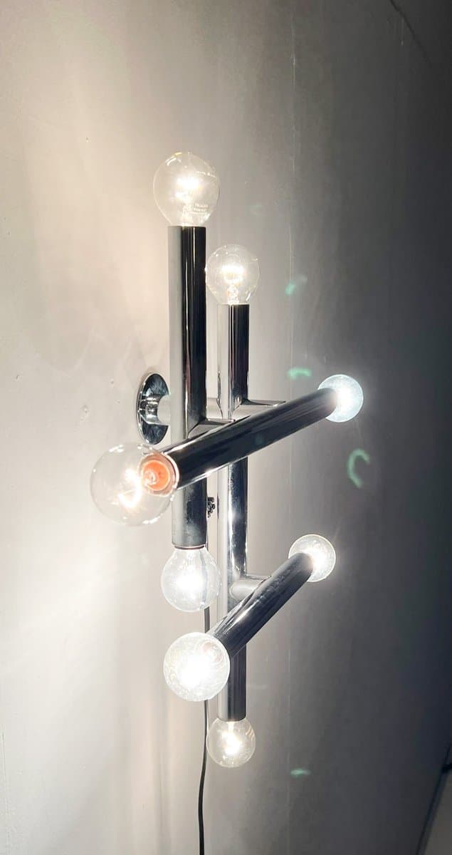 Lampa ścienna Space Age, chrom srebrny, Niemcy, lata 70. - 276589